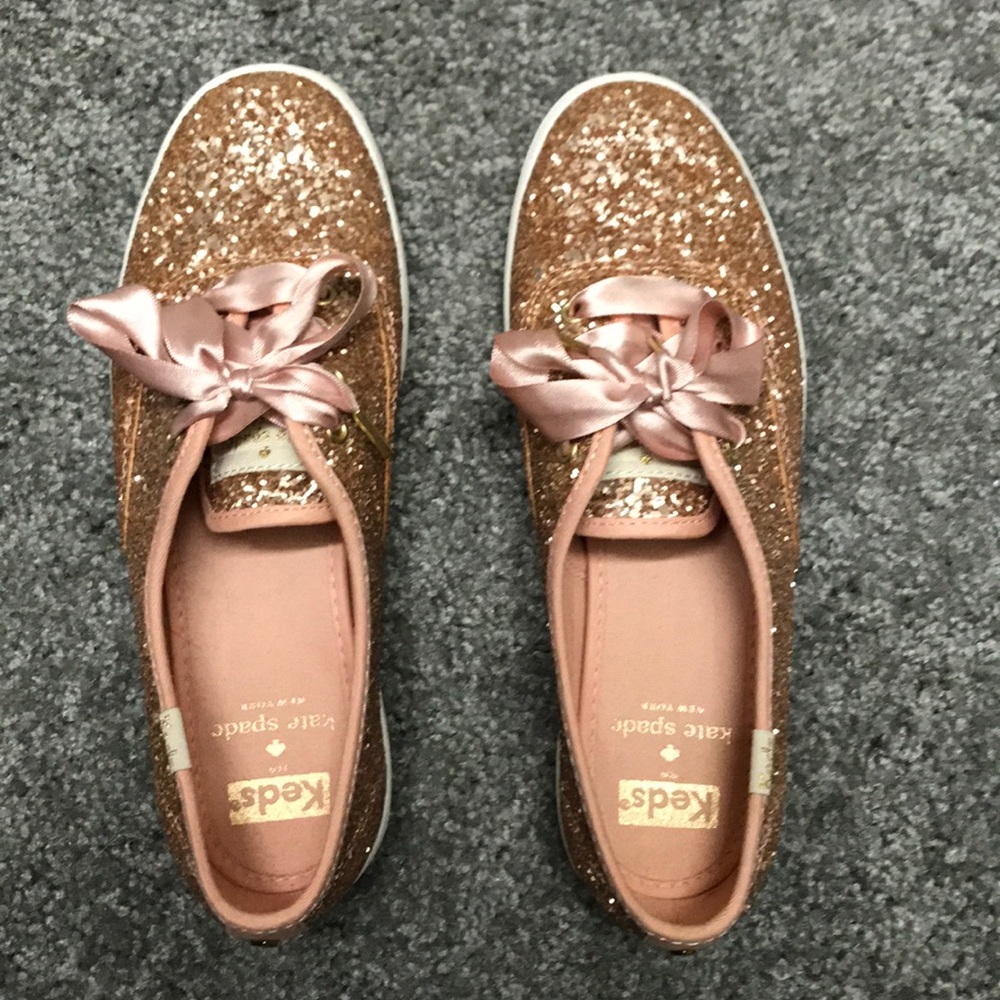 Kate Spade Rose Gold Glitter Keds